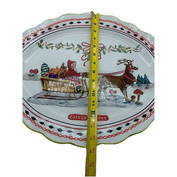 Anthropologie Nathalie Lete Santa and Reindeer Christmas Platter - Picture 2 of 4